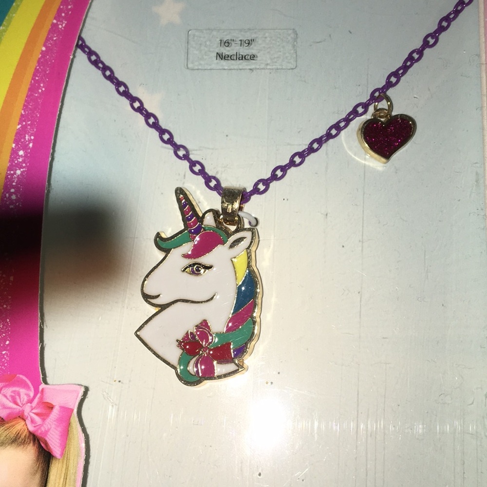 New Jojo Siwa Unicorn and red heart pendant